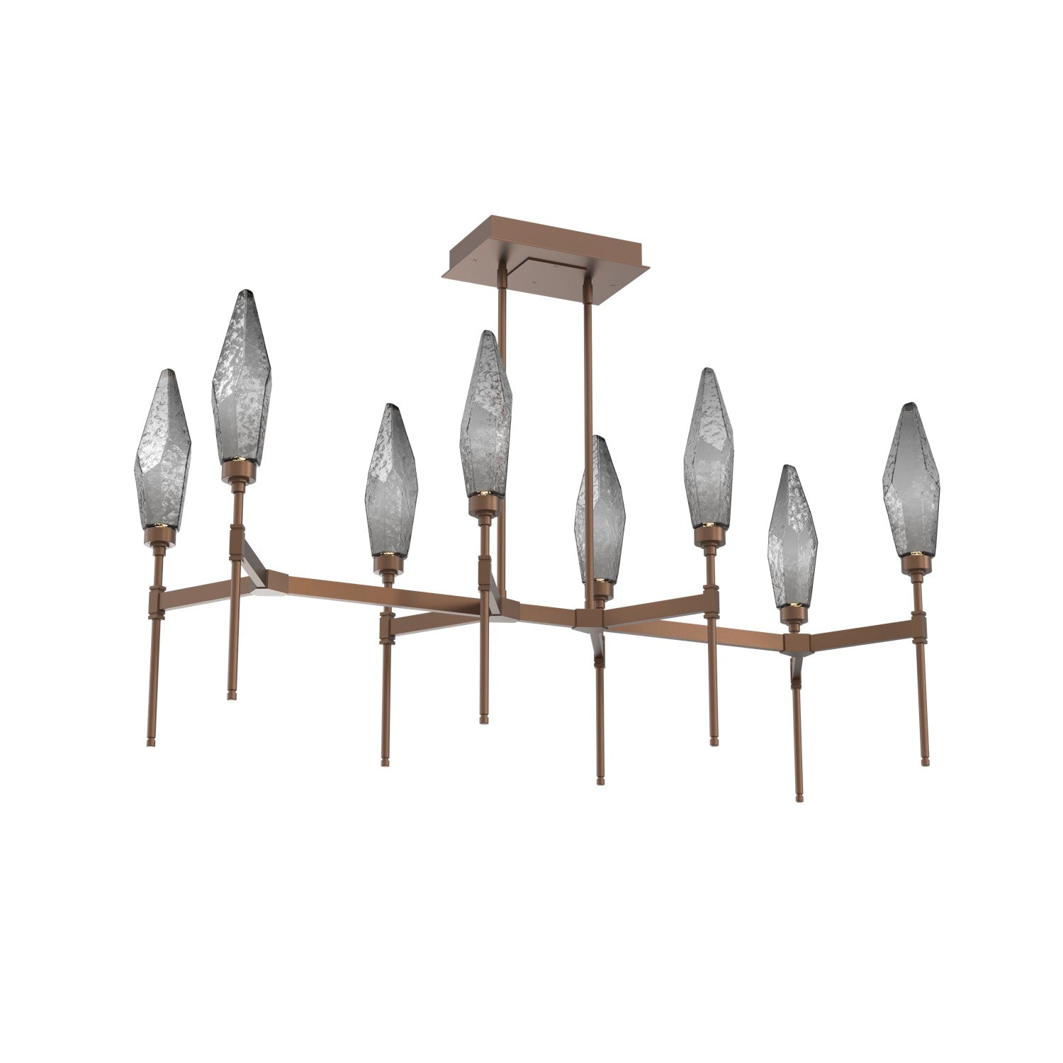 Hammerton Studio - PLB0050-48-BB-CS-001-L1 - LED Linear Suspension - Rock Crystal - Burnished Bronze