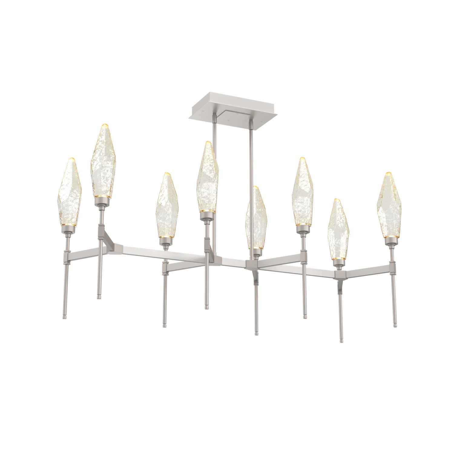 Hammerton Studio - PLB0050-48-BS-CA-001-L3 - LED Linear Suspension - Rock Crystal - Beige Silver