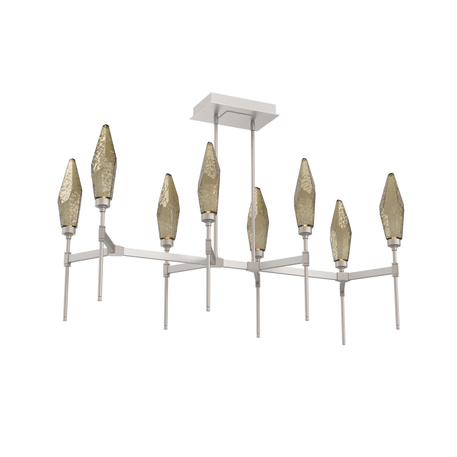 Hammerton Studio - PLB0050-48-BS-CB-001-L3 - LED Linear Suspension - Rock Crystal - Beige Silver