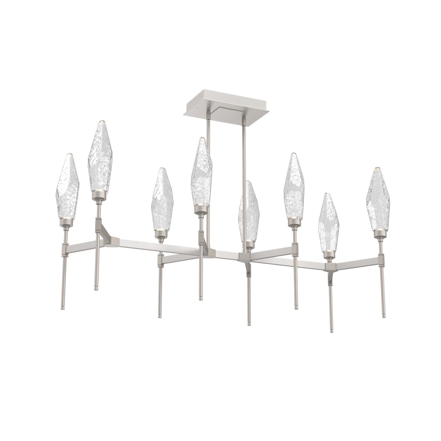 Hammerton Studio - PLB0050-48-BS-CC-001-L3 - LED Linear Suspension - Rock Crystal - Beige Silver