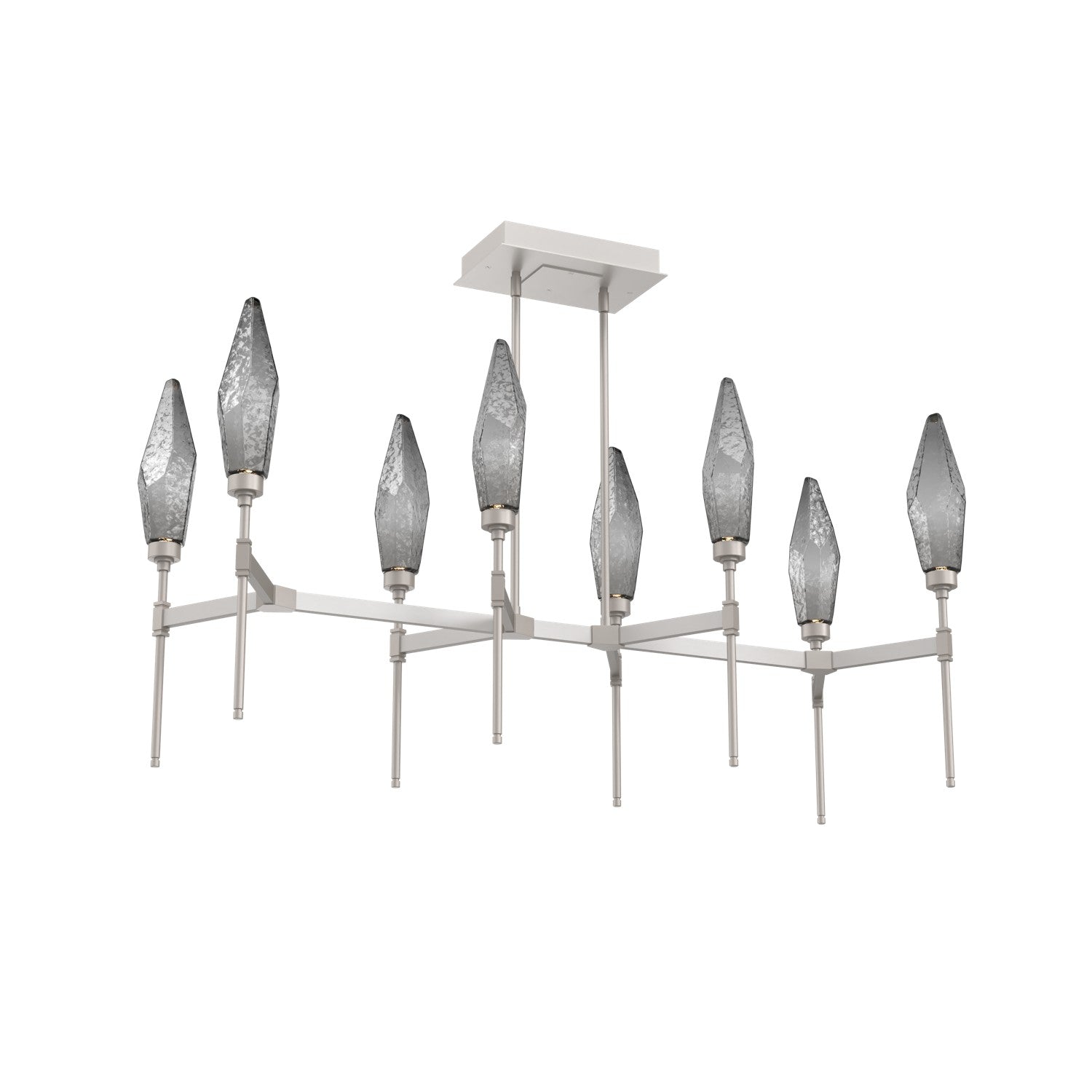 Hammerton Studio - PLB0050-48-BS-CS-001-L1 - LED Linear Suspension - Rock Crystal - Beige Silver
