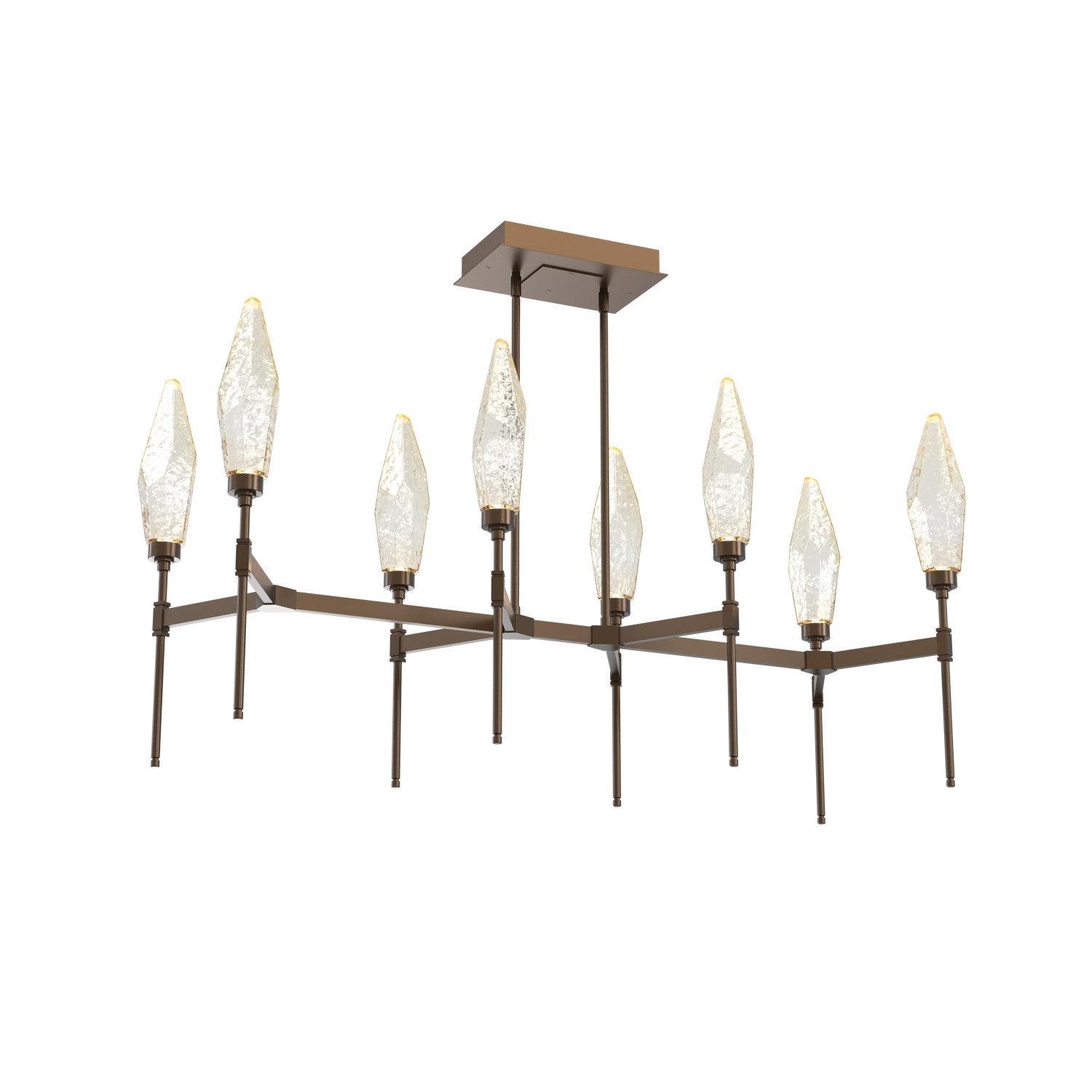 Hammerton Studio - PLB0050-48-FB-CA-001-L3 - LED Linear Suspension - Rock Crystal - Flat Bronze