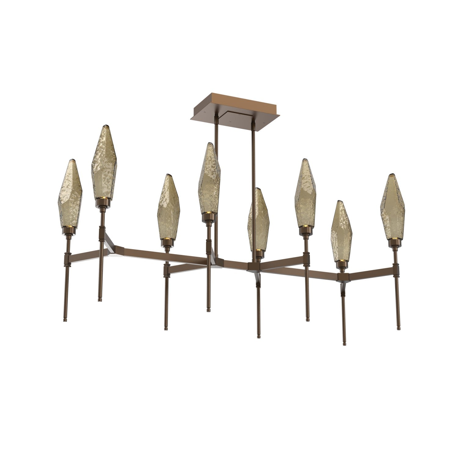 Hammerton Studio - PLB0050-48-FB-CB-001-L1 - LED Linear Suspension - Rock Crystal - Flat Bronze