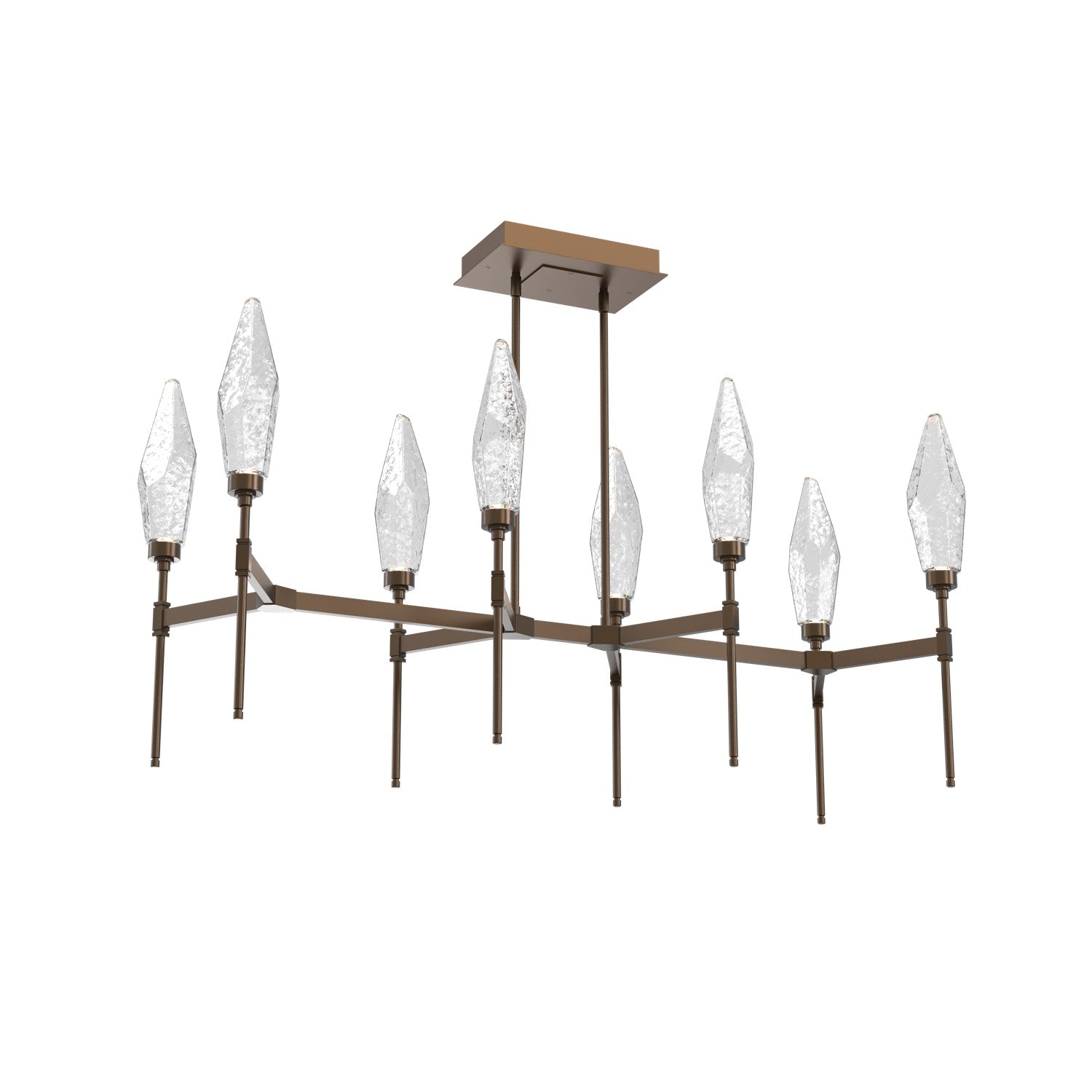 Hammerton Studio - PLB0050-48-FB-CC-001-L3 - LED Linear Suspension - Rock Crystal - Flat Bronze