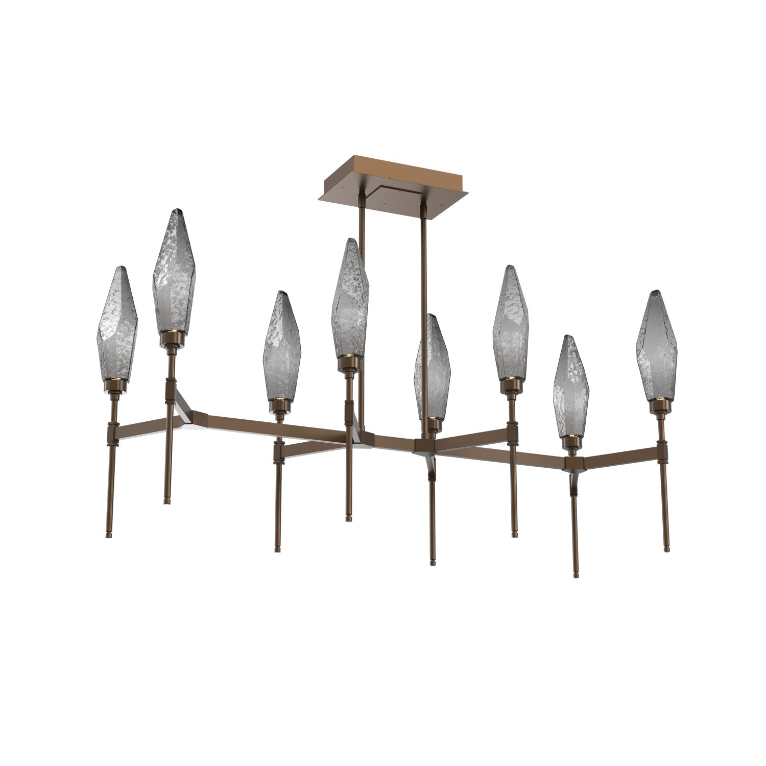 Hammerton Studio - PLB0050-48-FB-CS-001-L1 - LED Linear Suspension - Rock Crystal - Flat Bronze