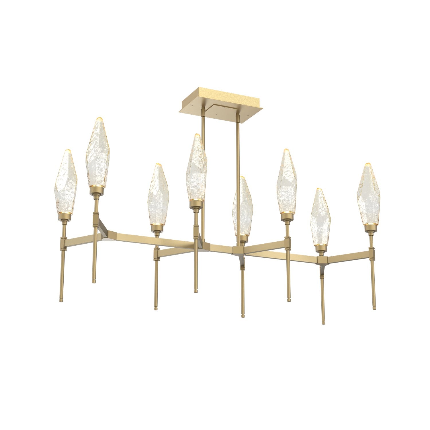 Hammerton Studio - PLB0050-48-GB-CA-001-L3 - LED Linear Suspension - Rock Crystal - Gilded Brass