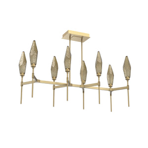Hammerton Studio - PLB0050-48-GB-CB-001-L1 - LED Linear Suspension - Rock Crystal - Gilded Brass