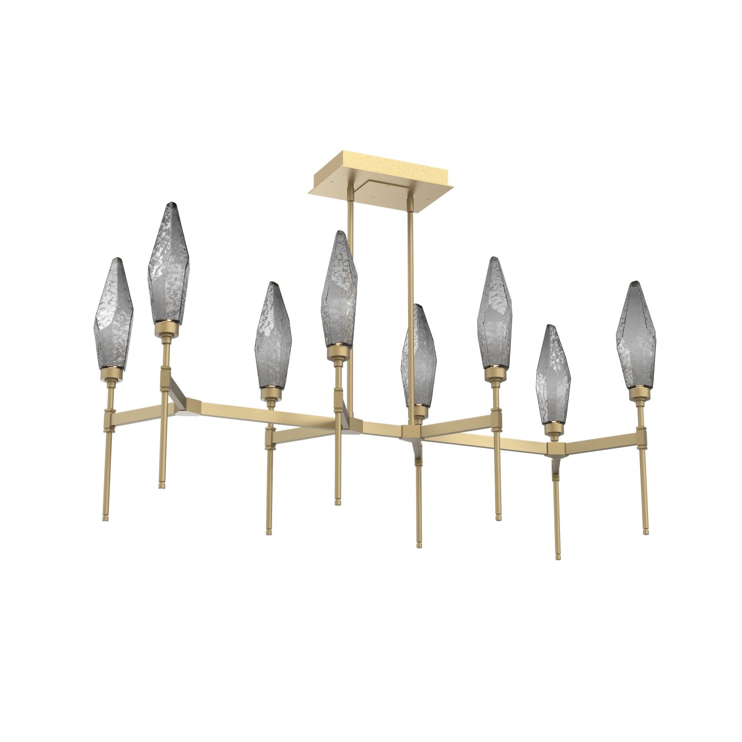 Hammerton Studio - PLB0050-48-GB-CS-001-L1 - LED Linear Suspension - Rock Crystal - Gilded Brass