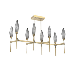 Hammerton Studio - PLB0050-48-GB-CS-001-L3 - LED Linear Suspension - Rock Crystal - Gilded Brass
