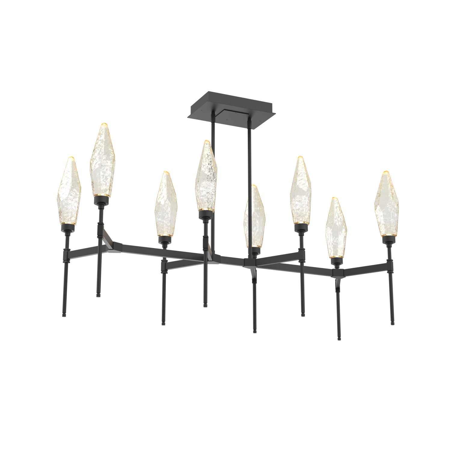 Hammerton Studio - PLB0050-48-MB-CA-001-L3 - LED Linear Suspension - Rock Crystal - Matte Black
