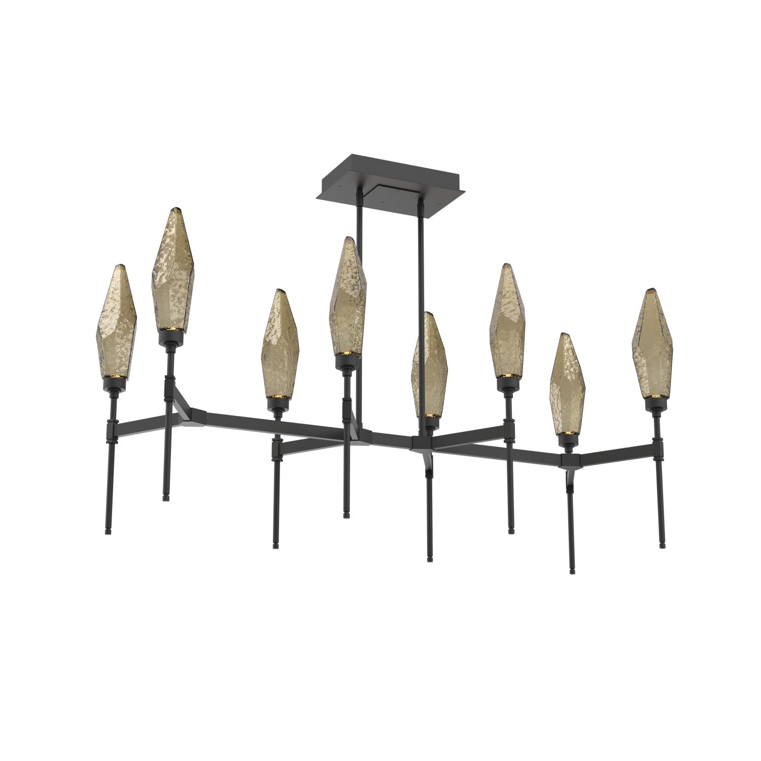 Hammerton Studio - PLB0050-48-MB-CB-001-L1 - LED Linear Suspension - Rock Crystal - Matte Black