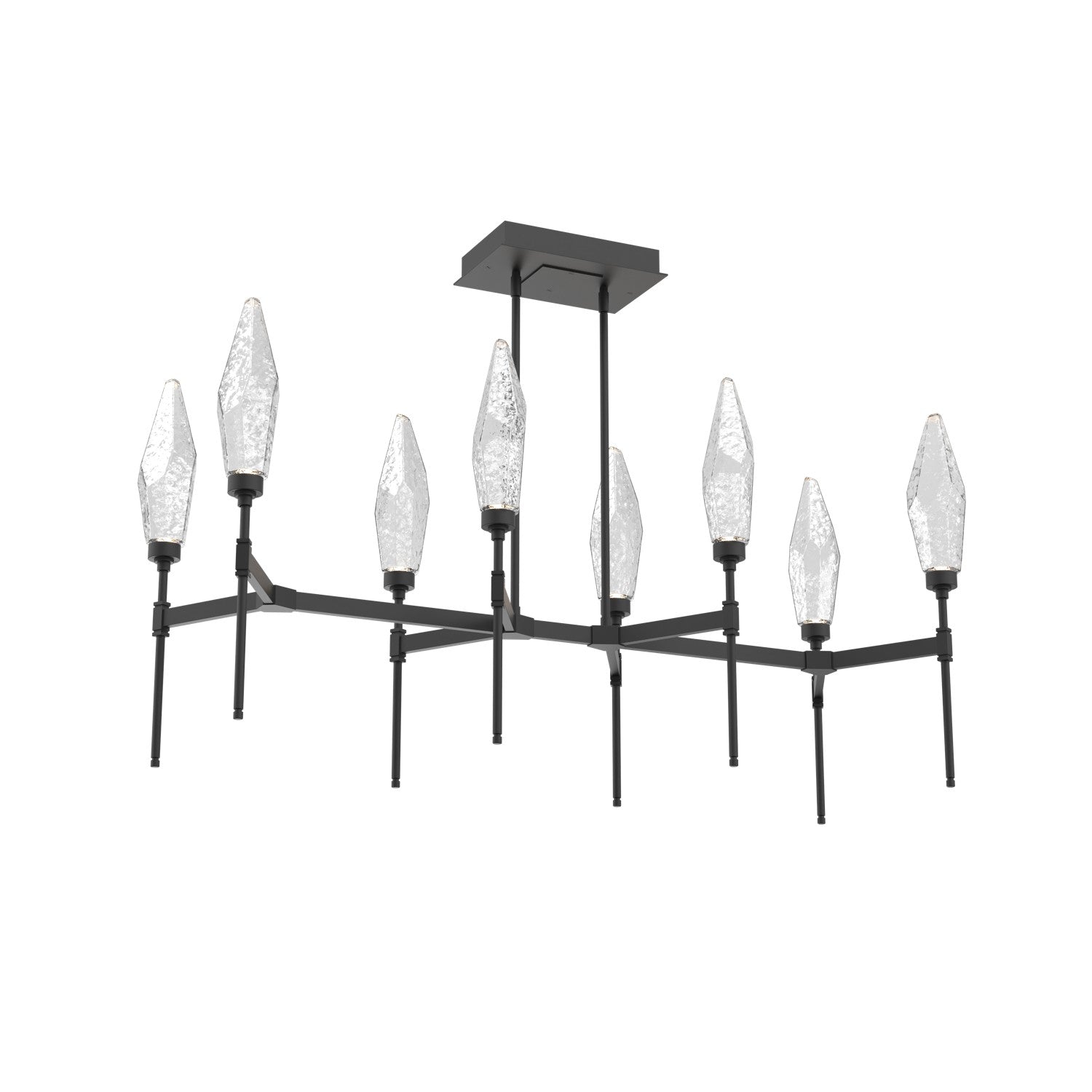 Hammerton Studio - PLB0050-48-MB-CC-001-L3 - LED Linear Suspension - Rock Crystal - Matte Black