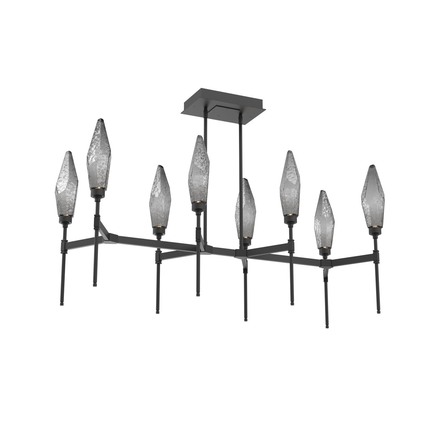 Hammerton Studio - PLB0050-48-MB-CS-001-L3 - LED Linear Suspension - Rock Crystal - Matte Black