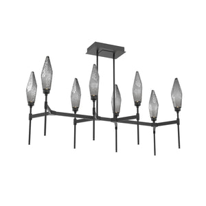 Hammerton Studio - PLB0050-48-MB-CS-001-L3 - LED Linear Suspension - Rock Crystal - Matte Black