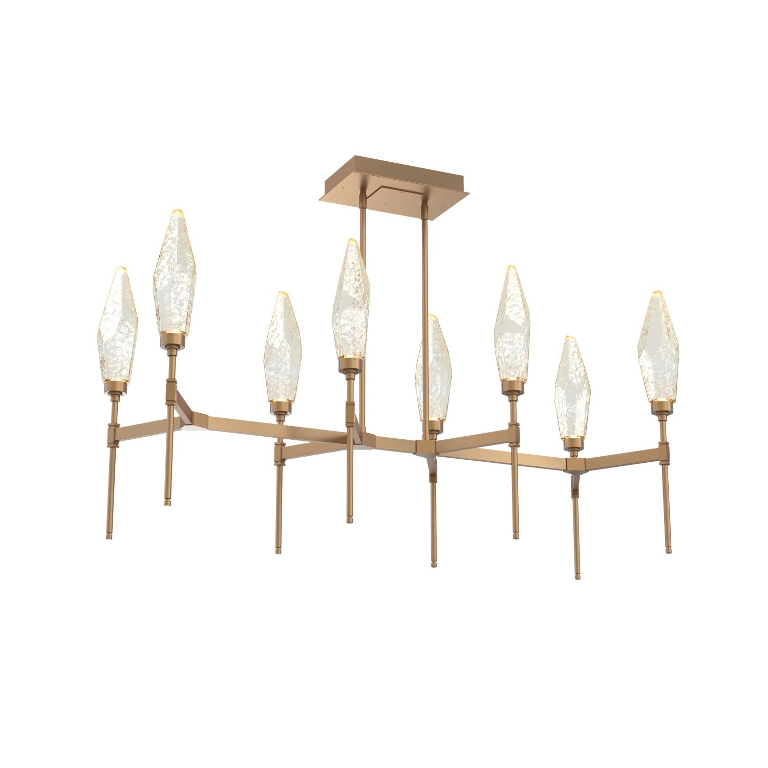 Hammerton Studio - PLB0050-48-NB-CA-001-L1 - LED Linear Suspension - Rock Crystal - Novel Brass