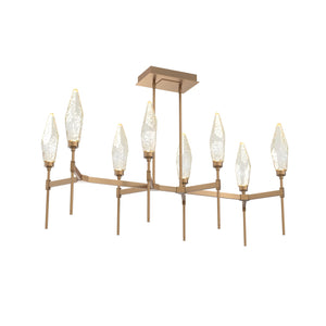 Hammerton Studio - PLB0050-48-NB-CA-001-L1 - LED Linear Suspension - Rock Crystal - Novel Brass