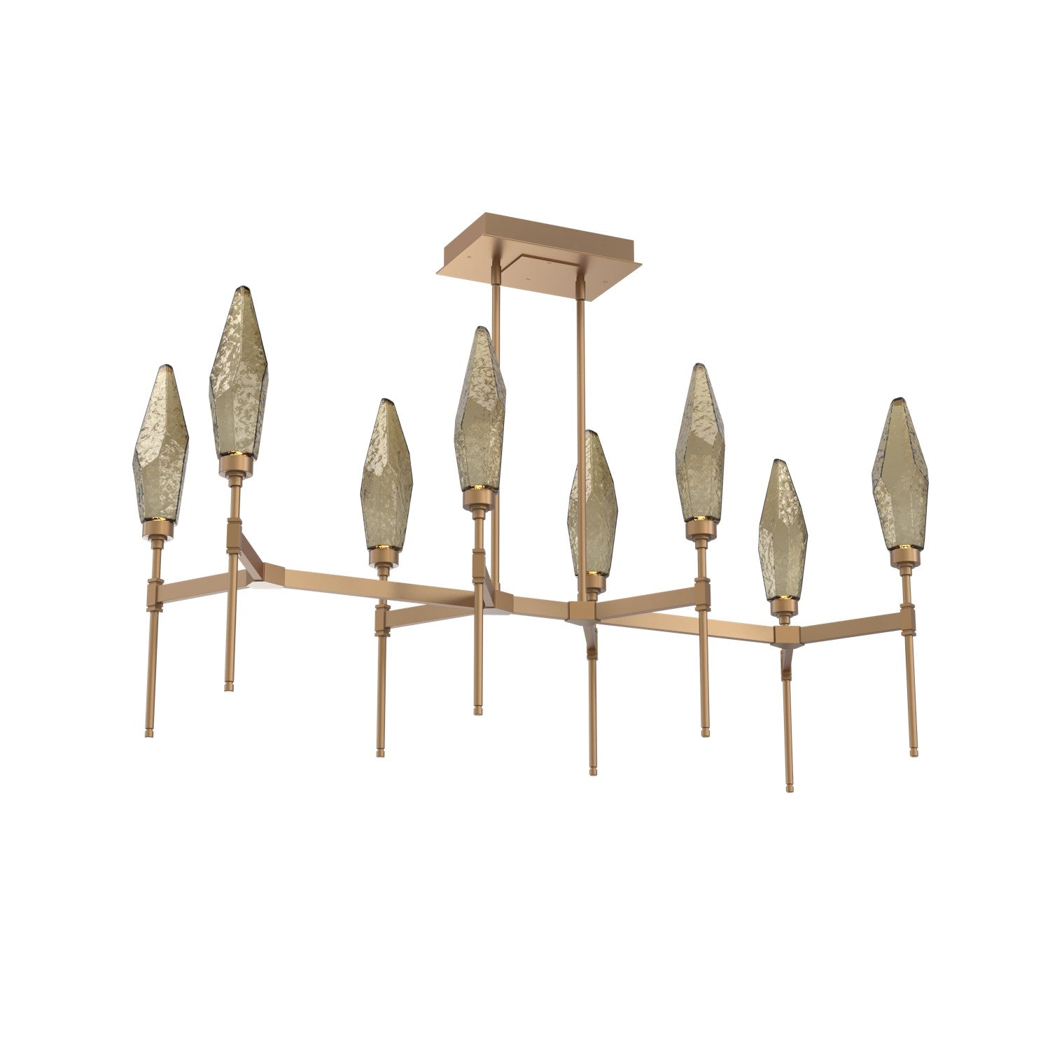 Hammerton Studio - PLB0050-48-NB-CB-001-L1 - LED Linear Suspension - Rock Crystal - Novel Brass