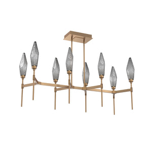 Hammerton Studio - PLB0050-48-NB-CS-001-L1 - LED Linear Suspension - Rock Crystal - Novel Brass