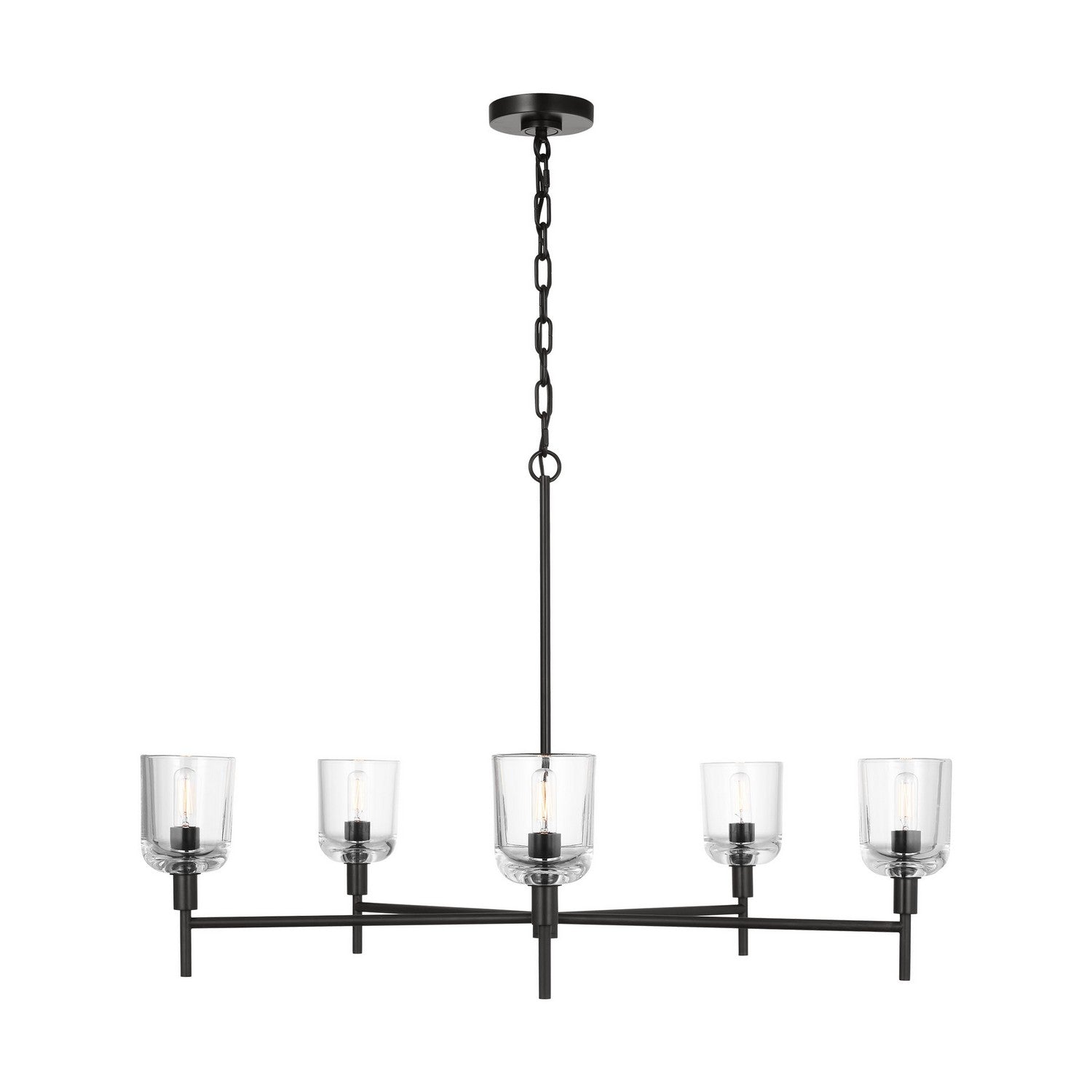 Visual Comfort Studio - TFC1135AI - Five Light Chandelier - Hartley - Aged Iron