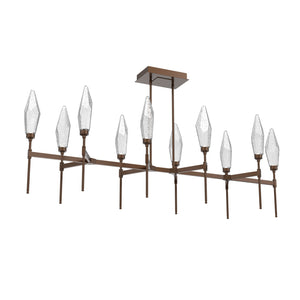 Hammerton Studio - PLB0050-67-BB-CC-001-L1 - LED Linear Suspension - Rock Crystal - Burnished Bronze