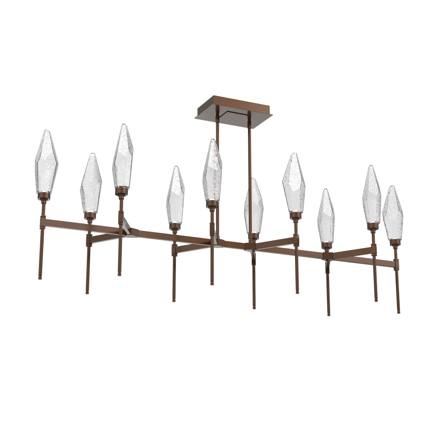 Hammerton Studio - PLB0050-67-BB-CC-001-L3 - LED Linear Suspension - Rock Crystal - Burnished Bronze