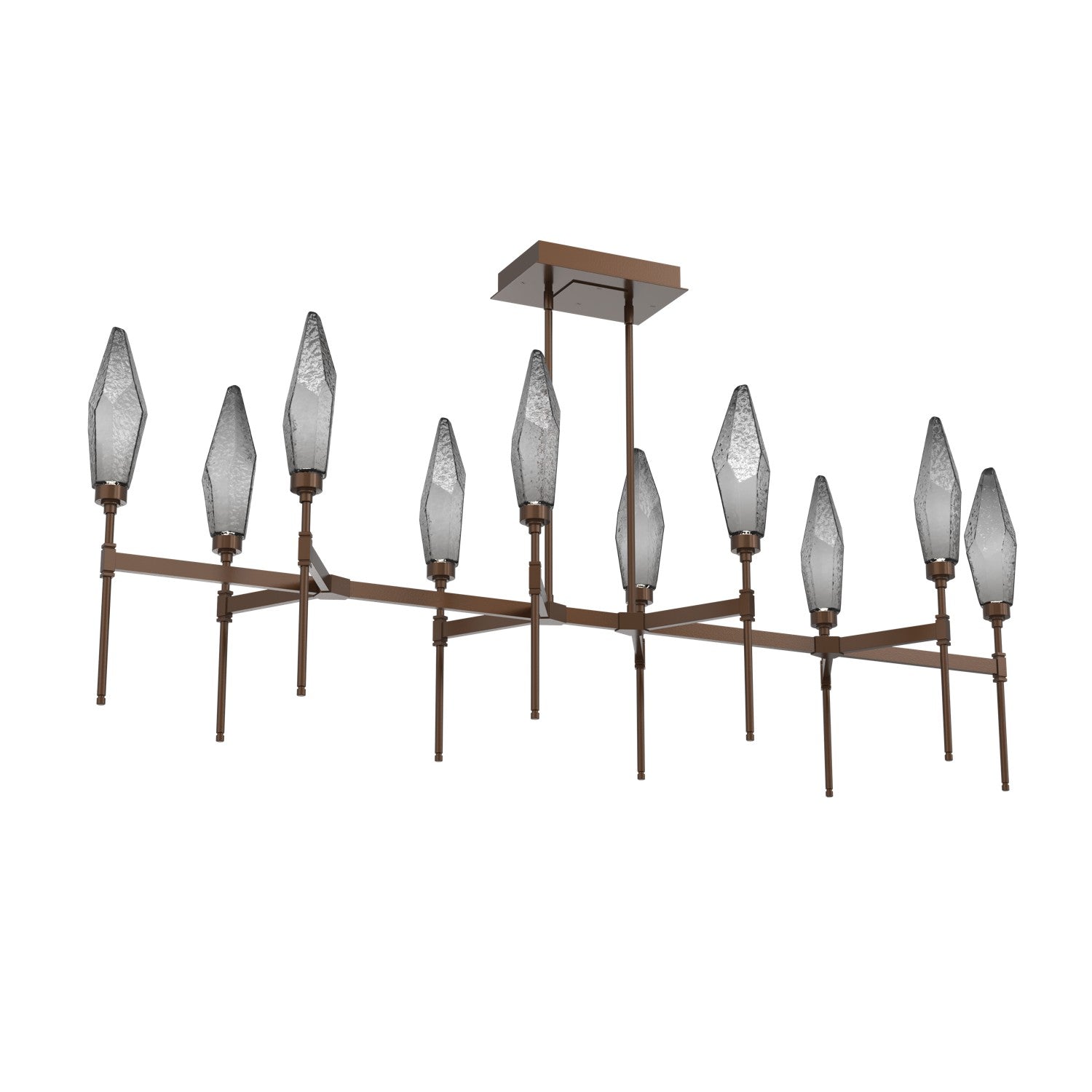 Hammerton Studio - PLB0050-67-BB-CS-001-L1 - LED Linear Suspension - Rock Crystal - Burnished Bronze