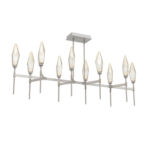 Hammerton Studio - PLB0050-67-BS-CA-001-L1 - LED Linear Suspension - Rock Crystal - Beige Silver