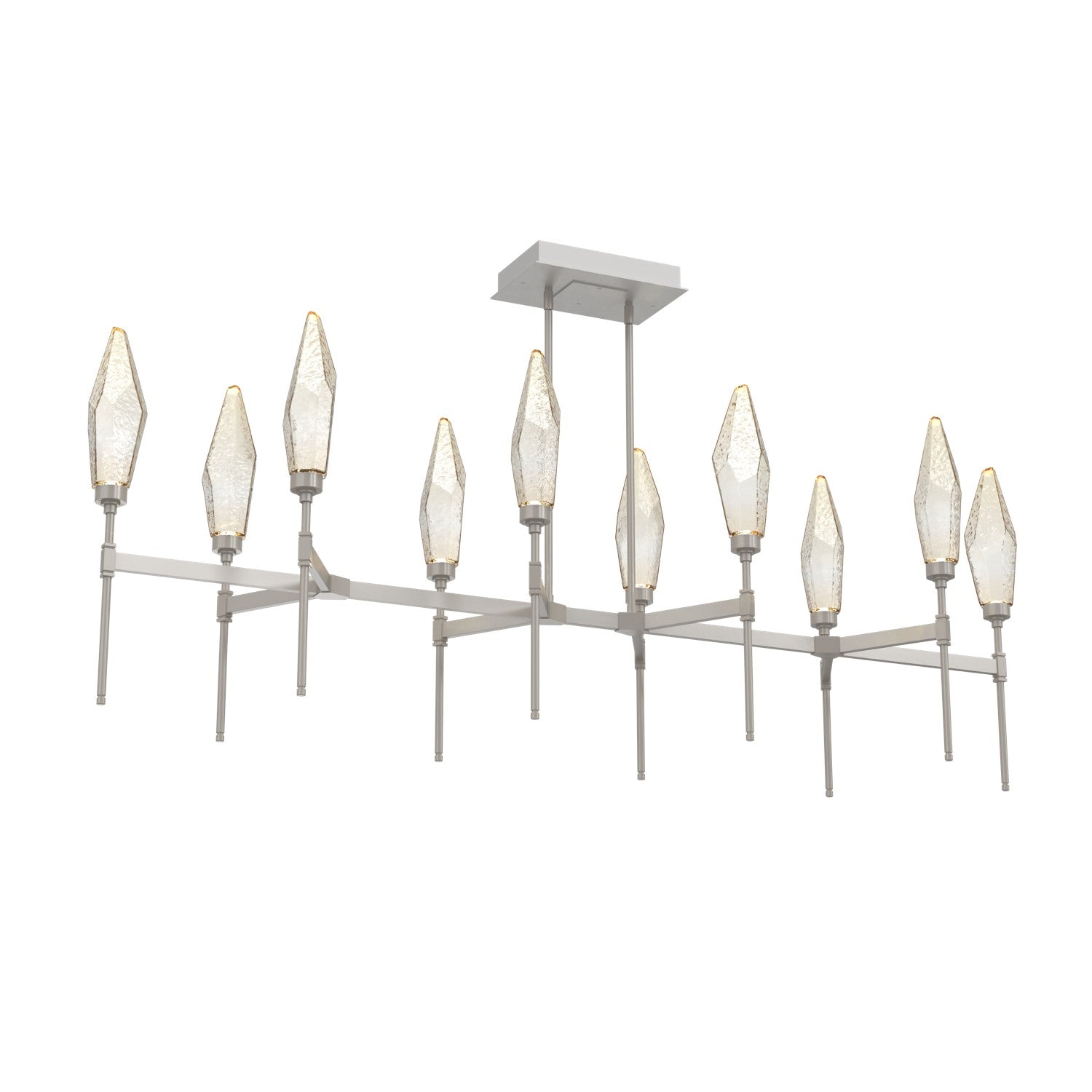 Hammerton Studio - PLB0050-67-BS-CA-001-L3 - LED Linear Suspension - Rock Crystal - Beige Silver