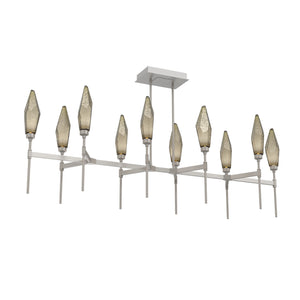 Hammerton Studio - PLB0050-67-BS-CB-001-L3 - LED Linear Suspension - Rock Crystal - Beige Silver