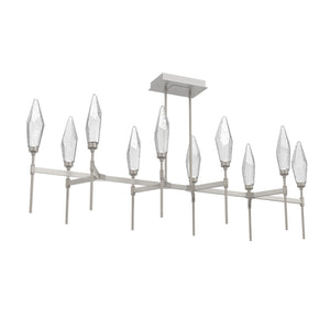 Hammerton Studio - PLB0050-67-BS-CC-001-L1 - LED Linear Suspension - Rock Crystal - Beige Silver