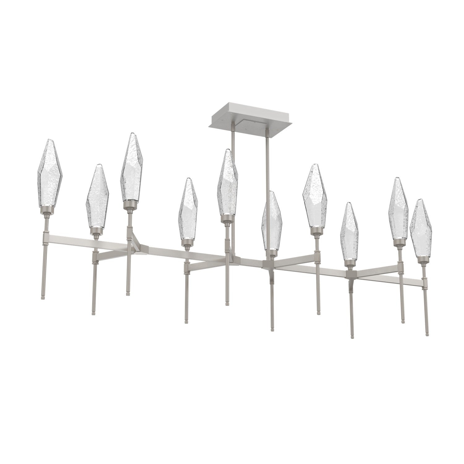 Hammerton Studio - PLB0050-67-BS-CC-001-L3 - LED Linear Suspension - Rock Crystal - Beige Silver