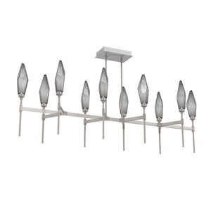 Hammerton Studio - PLB0050-67-BS-CS-001-L1 - LED Linear Suspension - Rock Crystal - Beige Silver