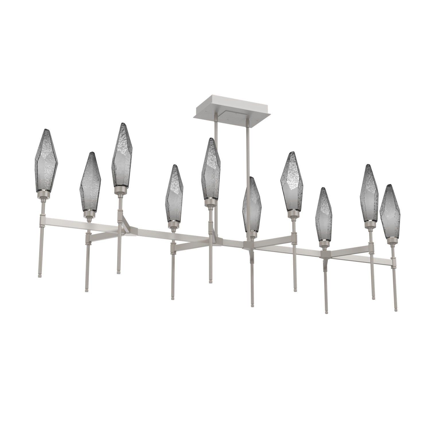 Hammerton Studio - PLB0050-67-BS-CS-001-L3 - LED Linear Suspension - Rock Crystal - Beige Silver