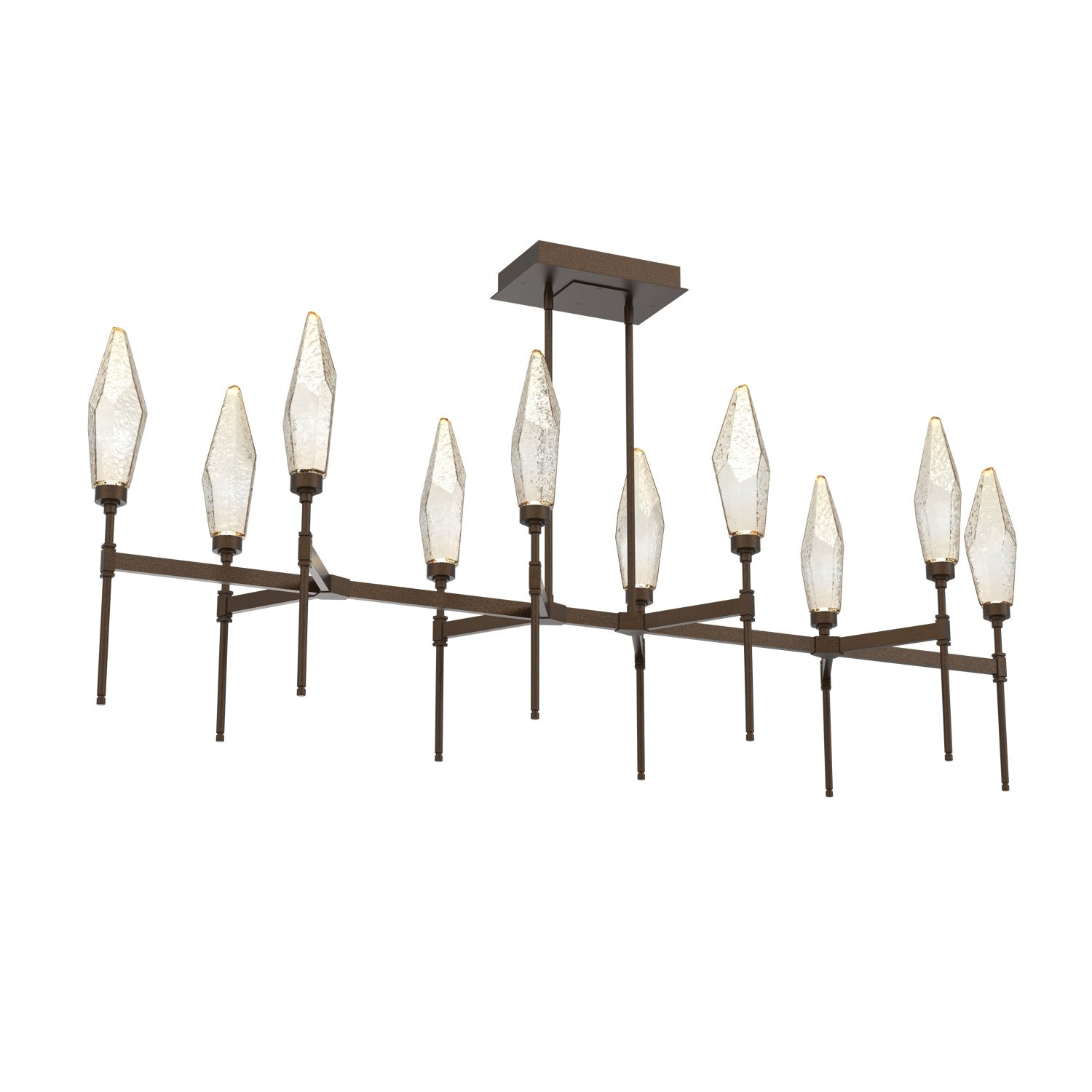 Hammerton Studio - PLB0050-67-FB-CA-001-L3 - LED Linear Suspension - Rock Crystal - Flat Bronze