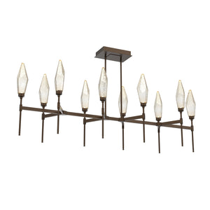 Hammerton Studio - PLB0050-67-FB-CA-001-L3 - LED Linear Suspension - Rock Crystal - Flat Bronze
