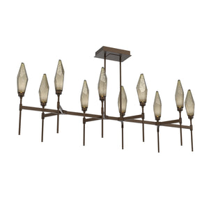 Hammerton Studio - PLB0050-67-FB-CB-001-L1 - LED Linear Suspension - Rock Crystal - Flat Bronze