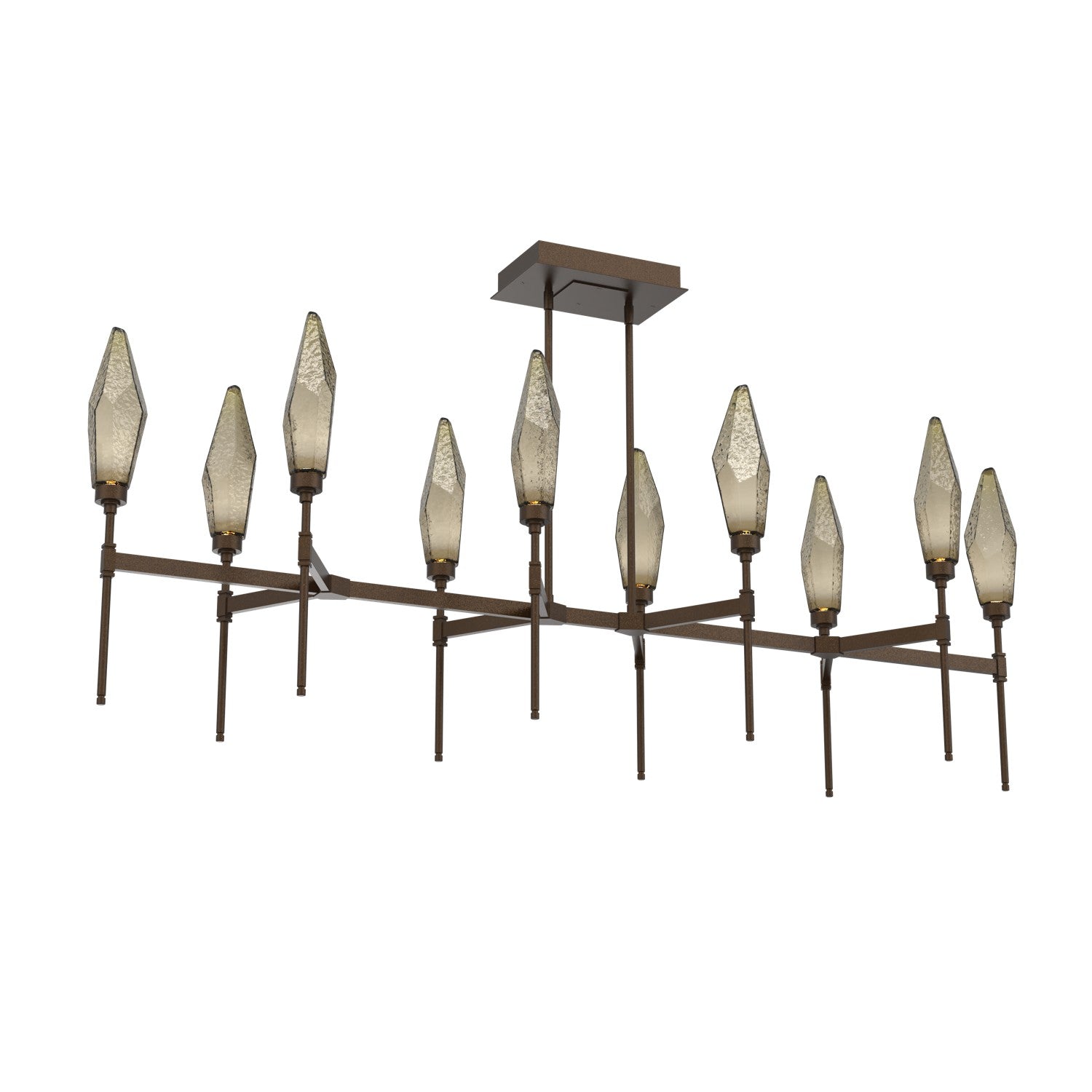 Hammerton Studio - PLB0050-67-FB-CB-001-L3 - LED Linear Suspension - Rock Crystal - Flat Bronze