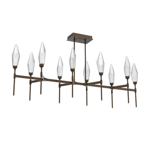 Hammerton Studio - PLB0050-67-FB-CC-001-L1 - LED Linear Suspension - Rock Crystal - Flat Bronze