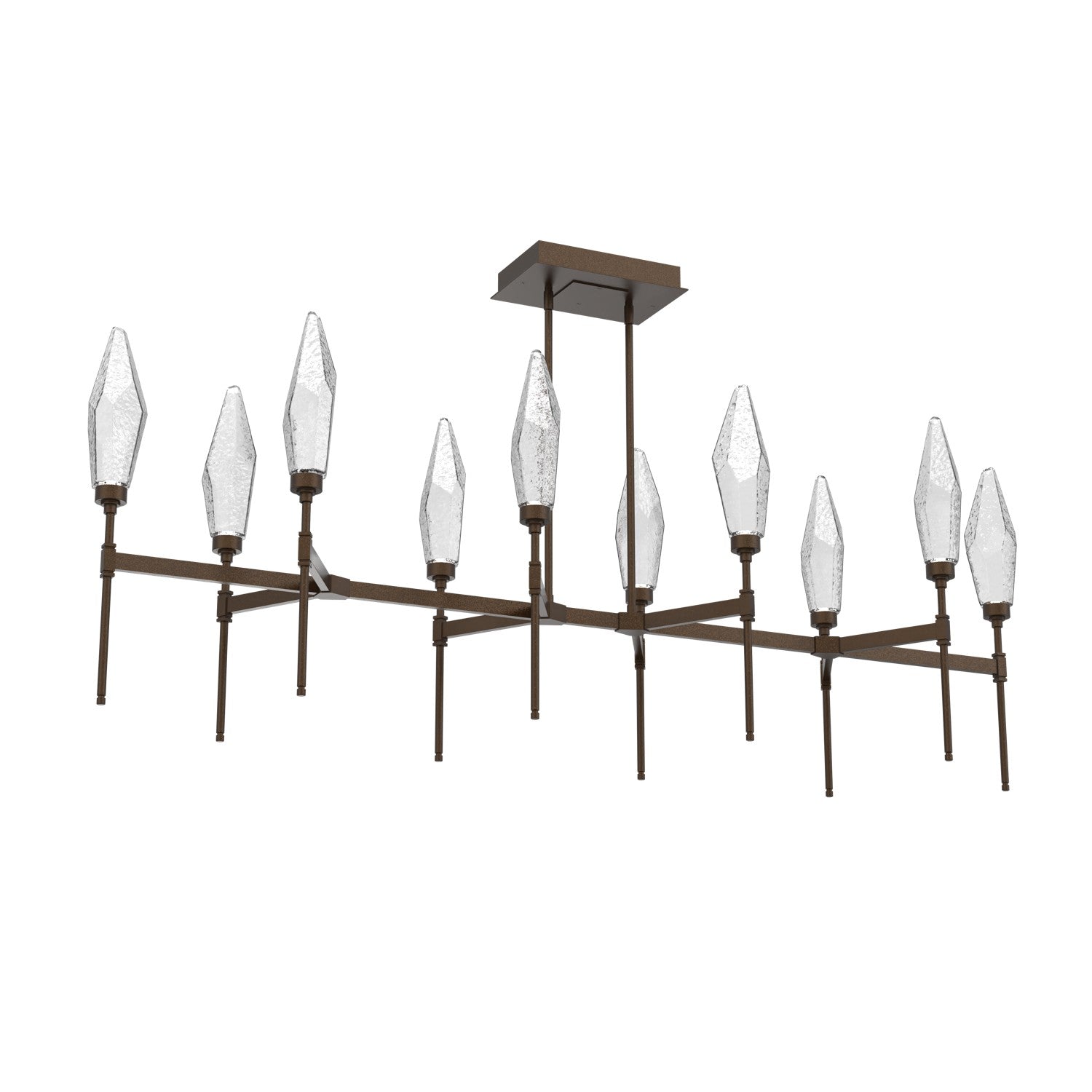 Hammerton Studio - PLB0050-67-FB-CC-001-L3 - LED Linear Suspension - Rock Crystal - Flat Bronze