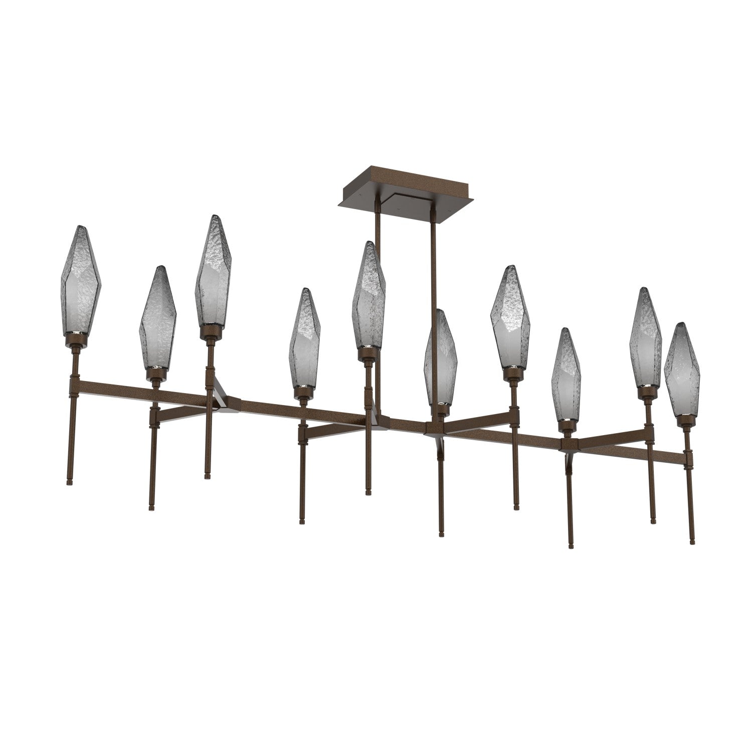 Hammerton Studio - PLB0050-67-FB-CS-001-L3 - LED Linear Suspension - Rock Crystal - Flat Bronze