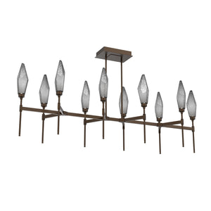Hammerton Studio - PLB0050-67-FB-CS-001-L3 - LED Linear Suspension - Rock Crystal - Flat Bronze