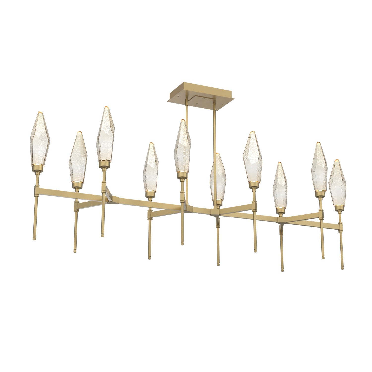 Hammerton Studio - PLB0050-67-GB-CA-001-L3 - LED Linear Suspension - Rock Crystal - Gilded Brass