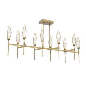 Hammerton Studio - PLB0050-67-GB-CA-001-L3 - LED Linear Suspension - Rock Crystal - Gilded Brass