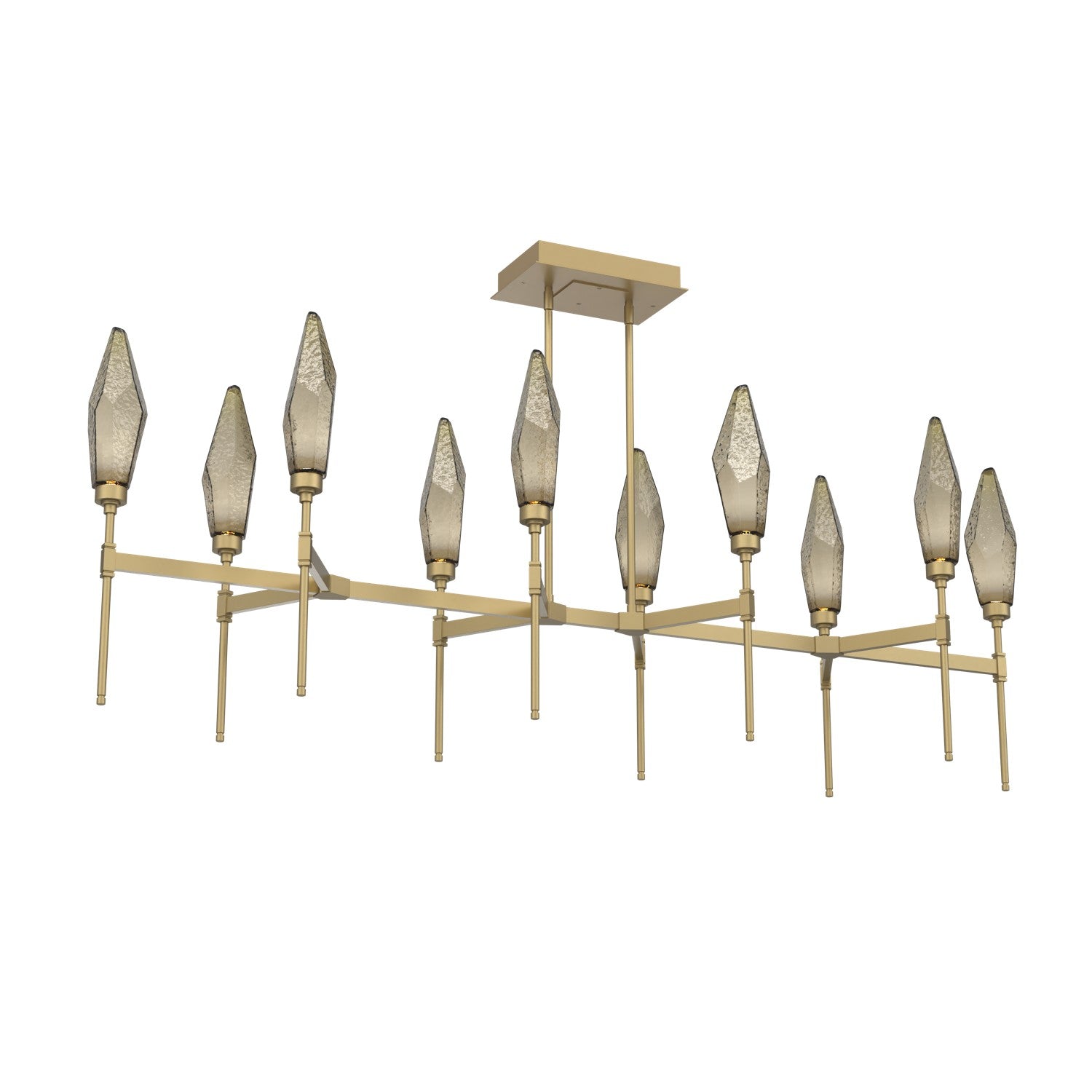 Hammerton Studio - PLB0050-67-GB-CB-001-L3 - LED Linear Suspension - Rock Crystal - Gilded Brass