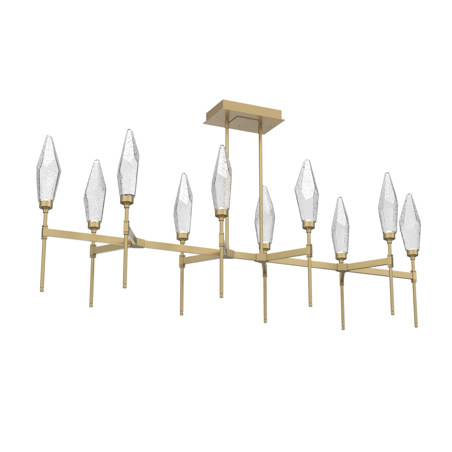 Hammerton Studio - PLB0050-67-GB-CC-001-L1 - LED Linear Suspension - Rock Crystal - Gilded Brass