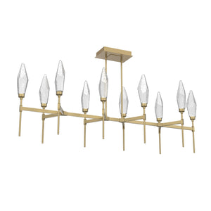 Hammerton Studio - PLB0050-67-GB-CC-001-L3 - LED Linear Suspension - Rock Crystal - Gilded Brass