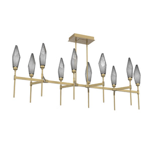 Hammerton Studio - PLB0050-67-GB-CS-001-L1 - LED Linear Suspension - Rock Crystal - Gilded Brass