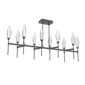 Hammerton Studio - PLB0050-67-GP-CC-001-L3 - LED Linear Suspension - Rock Crystal - Graphite