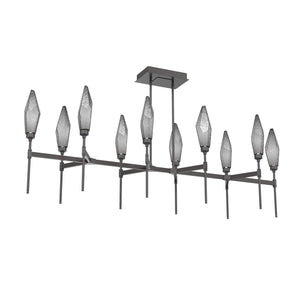 Hammerton Studio - PLB0050-67-GP-CS-001-L3 - LED Linear Suspension - Rock Crystal - Graphite
