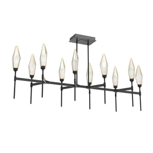Hammerton Studio - PLB0050-67-MB-CA-001-L1 - LED Linear Suspension - Rock Crystal - Matte Black